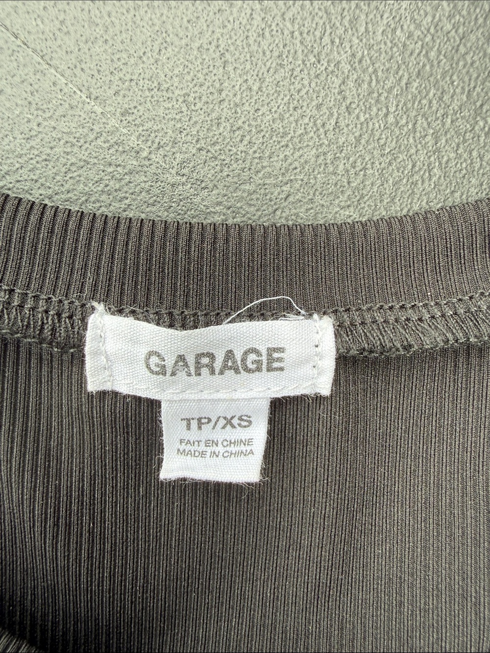 Garage Black Ribbed Drawstring Crop Tee - Picture 3 of 3